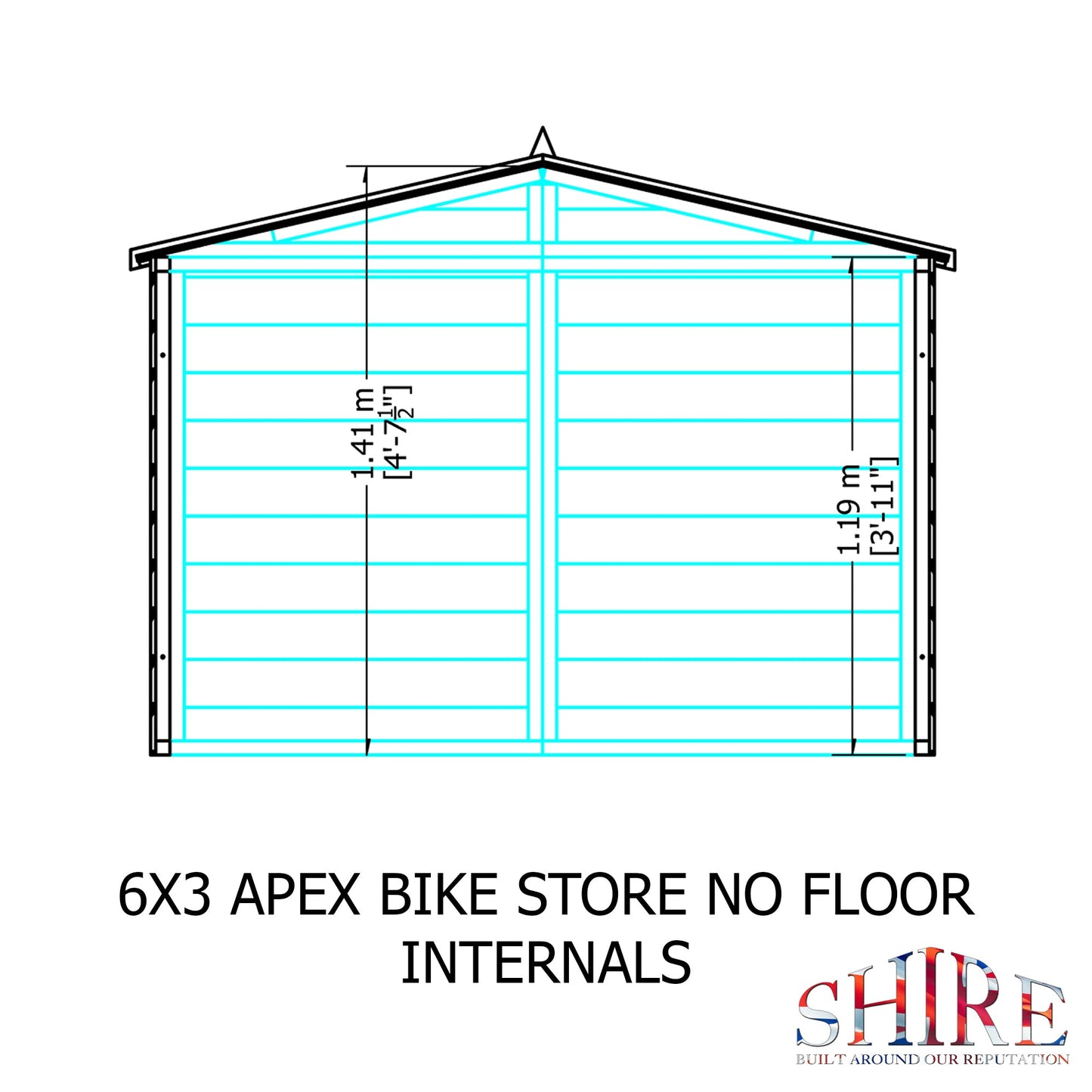 Shire Shiplap 3ft x 6ft x 4ft 8in Bike Storage - No Floor